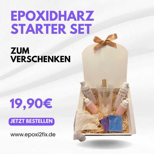 Geschenk-Set / Anfänger / Probierpaket, epoxi2fix, Risseharz, Vergussmasse, Beschichtung, Bastelharz